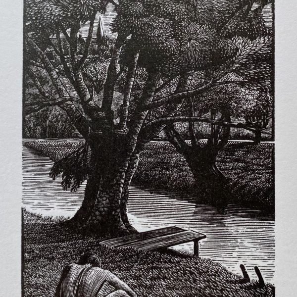 'Parson's Pleasure' (wood engraving, 10 x 7cm, 2022)